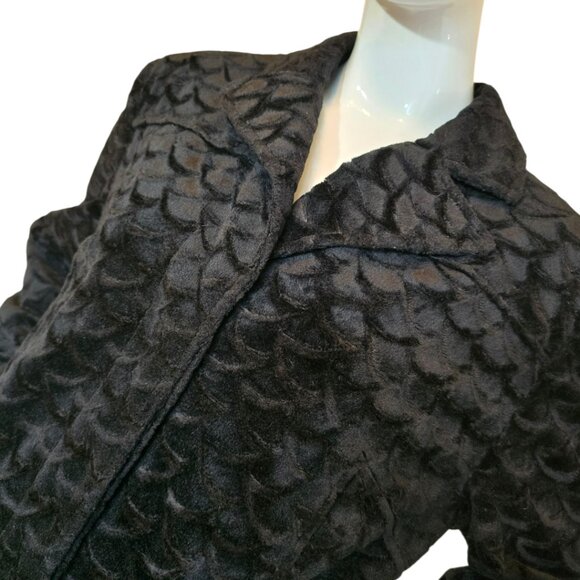 Vintage Y2K MIX IT Long Black Coat sz XL - Picture 5 of 9